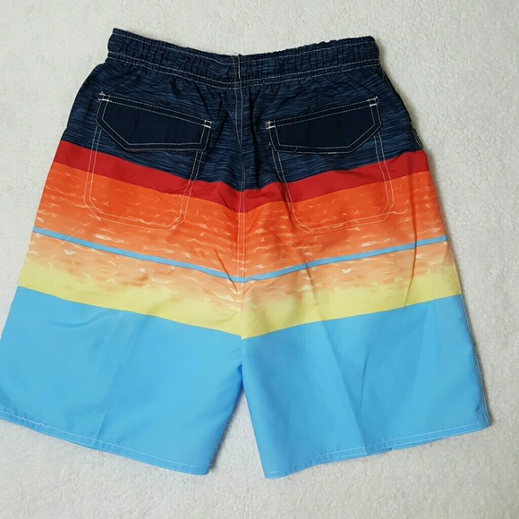 Gymboree Fourth of July Red White & Blue Stripe Swim Trunks NWT